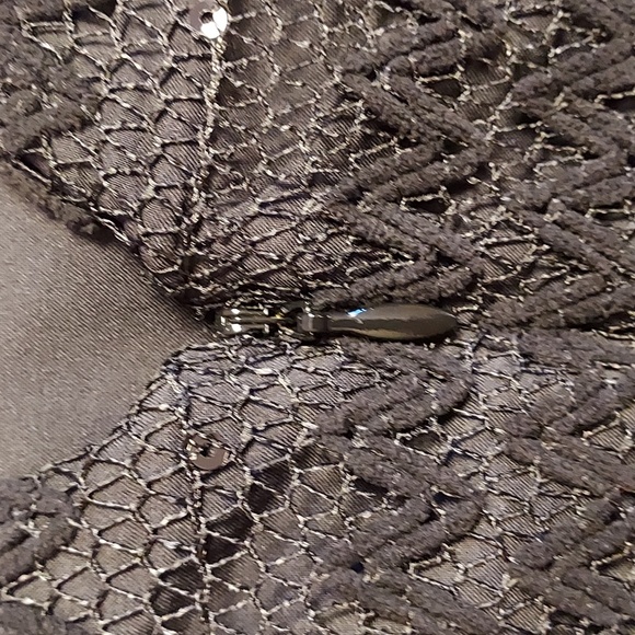 Plenty by Tracy Reese NWT Black Sequin Lace Textured Shift Mini Dress Size 8 - Picture 5 of 8